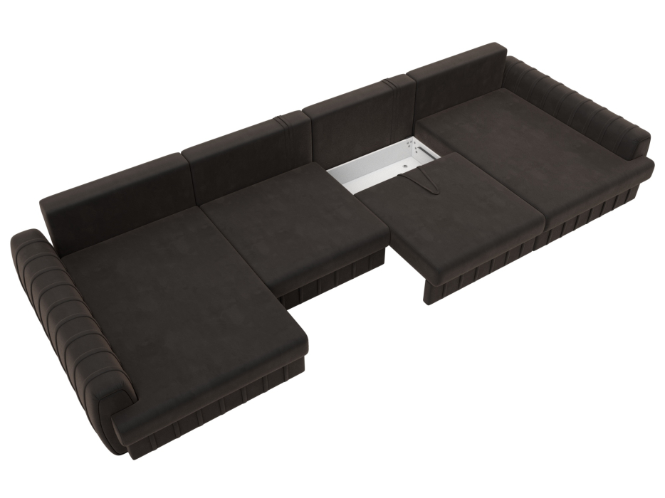 Диваны угловые в гостиную, Диван П-образный Лига-057 НПБ Лонг, велюр SEVEN