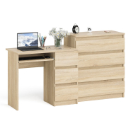 Домашние кабинеты, Стол компьютерный с ящиками МС-6 правый с комодом МК800 4 ящика Мори