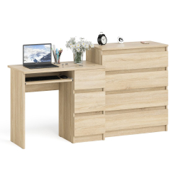 Стол компьютерный с ящиками МС-6 правый с комодом МК800 4 ящика Мори