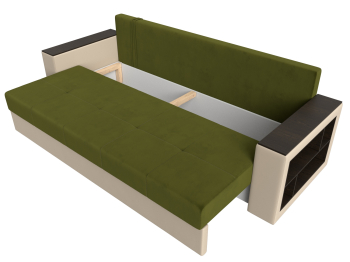 Диван прямой Дубай Лайт полки справа, микровельвет/экокожа