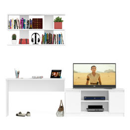 Широкая тумба Мори 1200 с письменным столом 1200.1 и полкой 