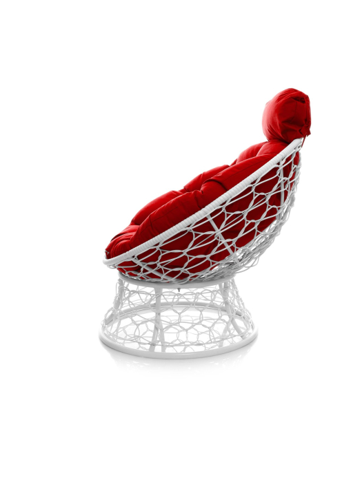 Кресла, Кресло ПАПАСАН мини с ротангом белое