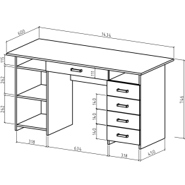 Письменный стол с ящиками Лайт 7Я