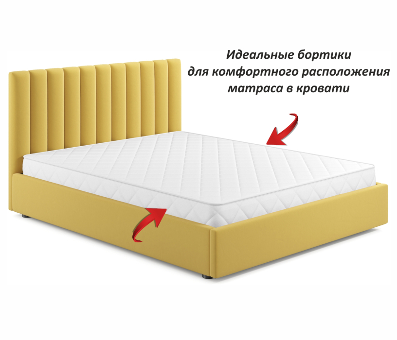 Двуспальные, Мягкая кровать Olivia 1600 подъемная с матрасом АСТРА