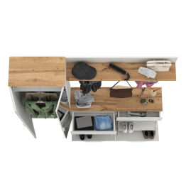 Шкаф для верхней одежды двери зеркало с обувницами и вешалками Октава