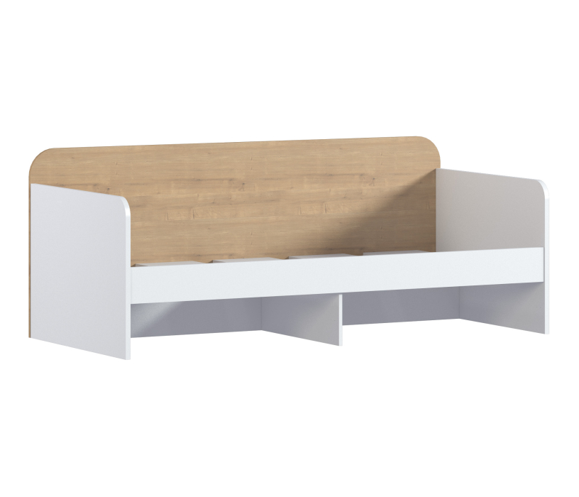 Кровати 90 см, Мальта СБ-3297 Кровать Белый,Дуб Гамильтон c ящиком