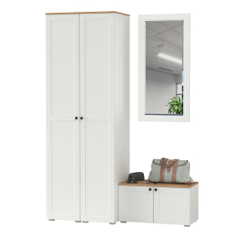 Тумба две дверки с зеркалом и два пенала в прихожую Остин