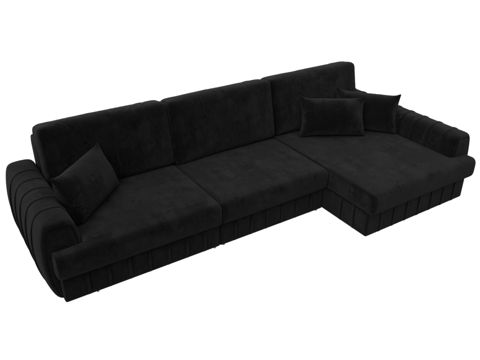 Диваны угловые в гостиную, Диван угловой Лига-057 НПБ Лонг угол правый, велюр SEVEN