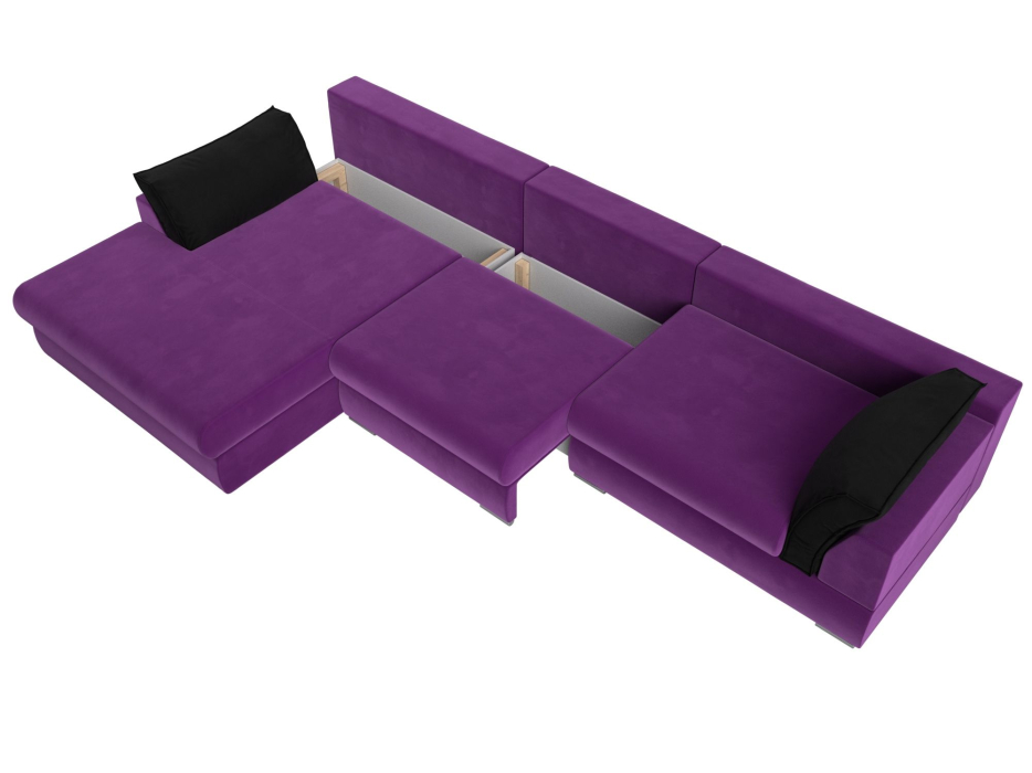 Диваны угловые в гостиную, Угловой диван Пекин Long угол левый, НПБ, микровельвет