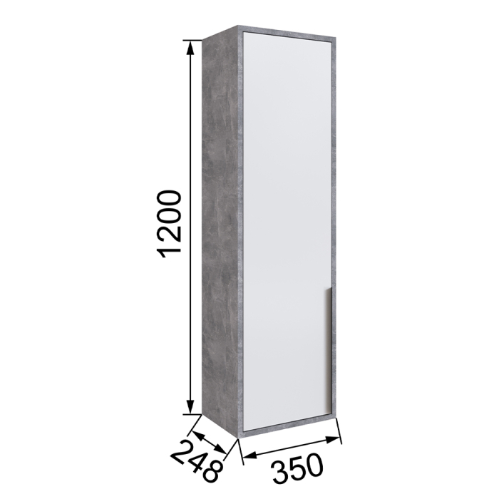 Шкафы пеналы, Шкаф навесной закрытый Малави МШ3