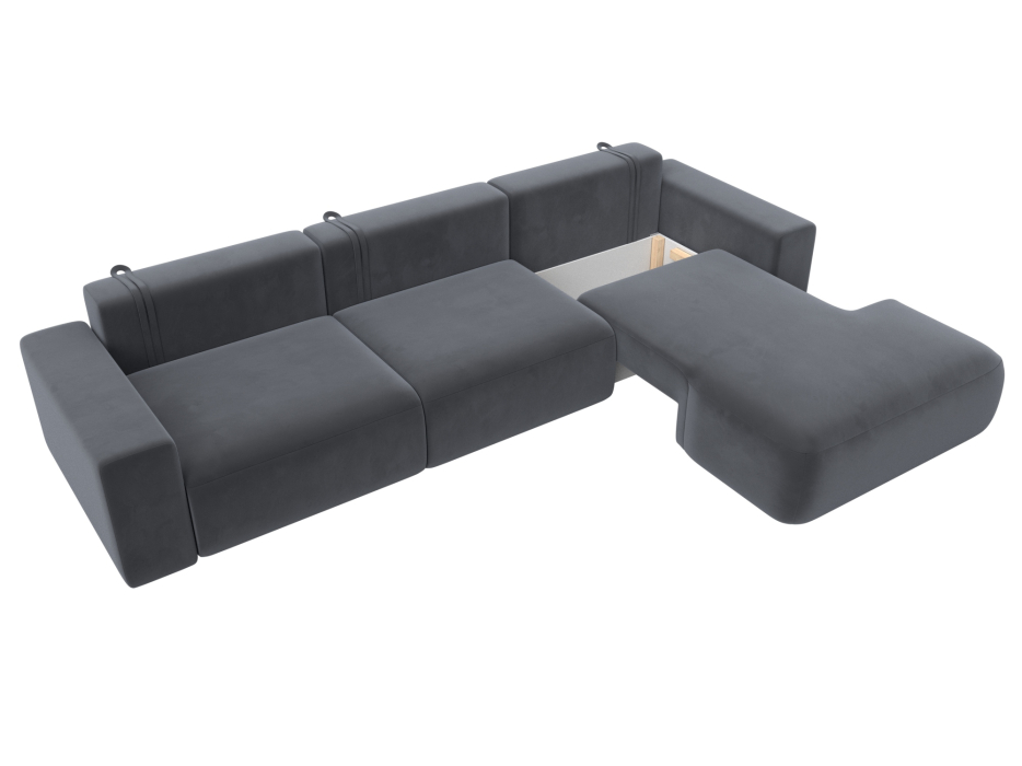 Диваны угловые в гостиную, Диван угловой Лига-036 Классик Лонг правый угол, велюр