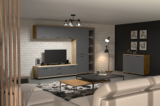 Стенки для гостиной, Модульная гостиная Грейс композиция 10  Гикори Джексон Светлый