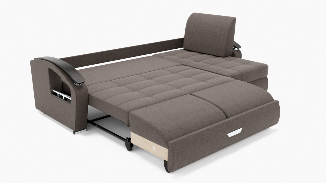 Диваны угловые в гостиную, Угловой диван Дубай-1 с оттоманкой ППУ, велюр