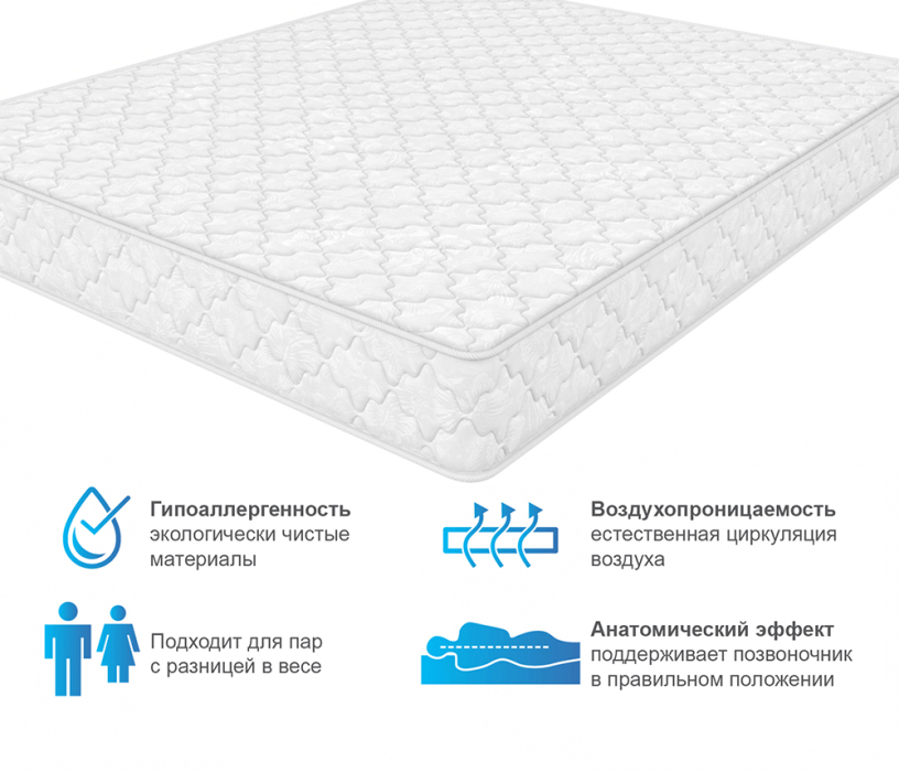 1400 x 2000, Матрас ARMOS Сонплит (Трикот белый) 140х200 см