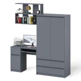 Компьютерный стол Мори МС-1 левый с полкой и шкаф-комодом