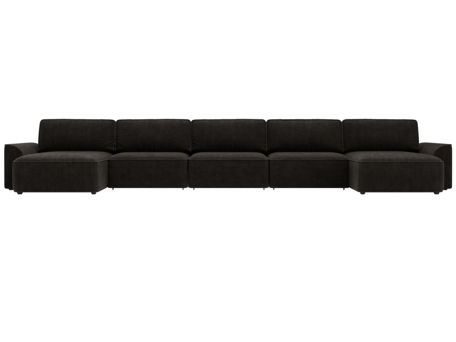 Диваны еврокнижки, Диван П-образный Лига-048 НПБ МегаЛонг, велюр BRUT