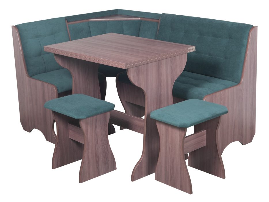 Кухонные уголки, Кухонный уголок Стиль 1Л (со столом СТ3) Ясень шимо темный / велюр