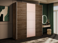 Шкафы-купе 3-х дверные, Шкаф-купе Прайм 3-х дверный Стекла пудра/ДСП/Доводчики 210х57х230