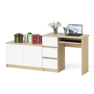 Прямые компьютерные столы, Компьютерный стол три ящика слева с тумбой 900 Мори