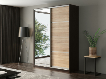 Шкаф-купе Айсберг 180 ВЕНГЕ (сонома/зеркало)