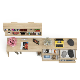 Мори стол письменный 1200.1 с полкой 1200 и широким комодом