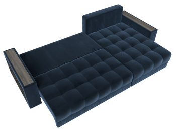 Диван угловой с декором и полкой Лига-050 НПБ, велюр TOWER