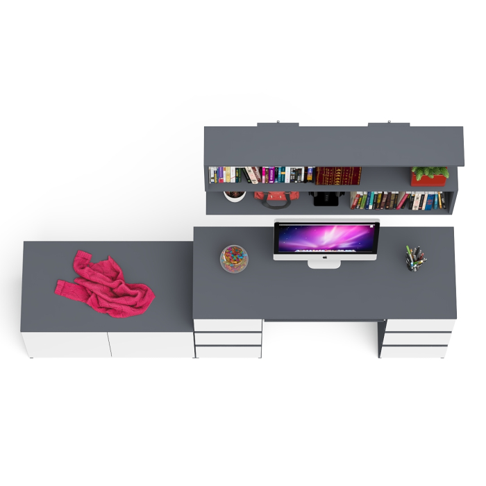 Домашние кабинеты, Стол компьютерный Мори МС-2 с верхней полкой и тумбой МА900.1