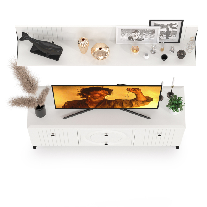 Стенки для гостиной, Тумба для ТВ с навесной полкой Валенсия № 50