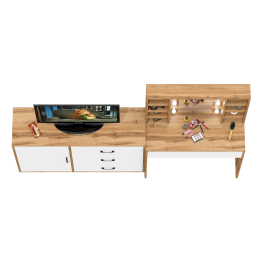 Туалетный столик с подсветкой 115 и комод с дверкой и 3-мя ящиками 122-1204