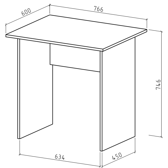 Прямые, Письменный стол Лайт-1