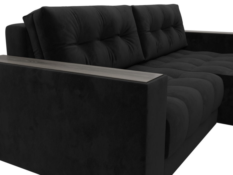 Дизайнерские диваны для гостиной, Диван угловой с декором Лига-049 НПБ, велюр SEVEN