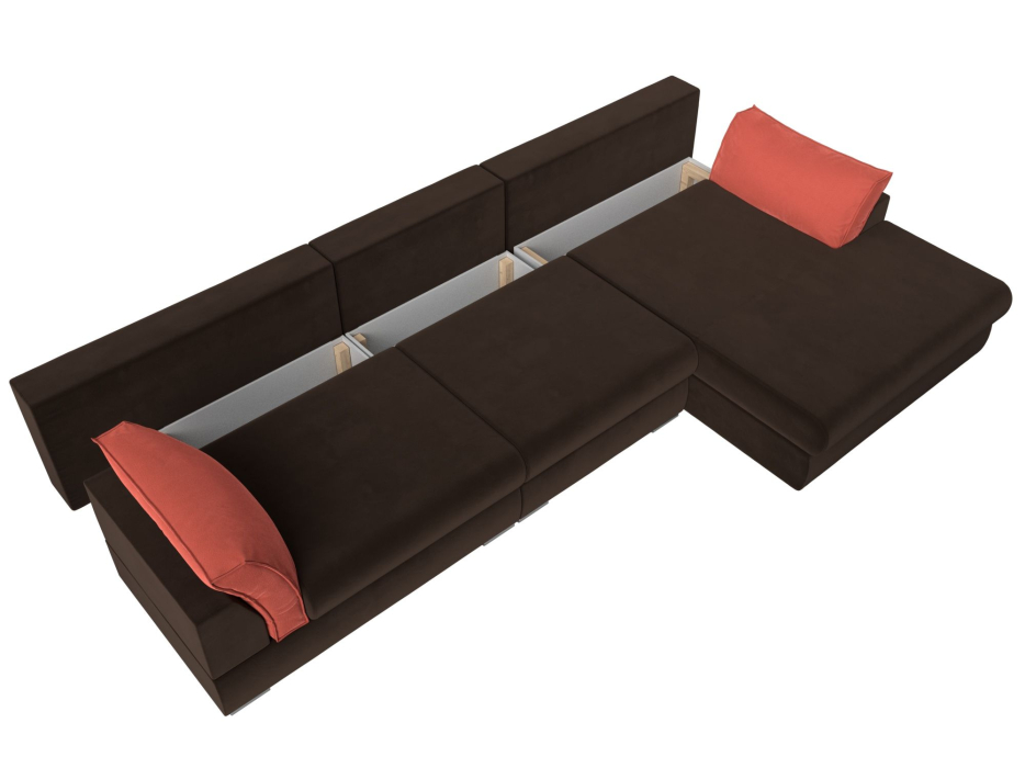 Диваны угловые в гостиную, Угловой диван Пекин Long угол правый, НПБ, микровельвет