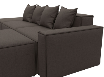 Диван угловой модульный Лига-063 угол правый, рогожка Амур