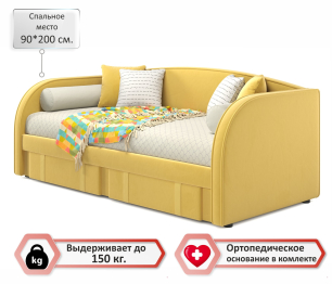 Мягкая кровать Elda 900 с ортопедическим основанием и матрасом ГОСТ