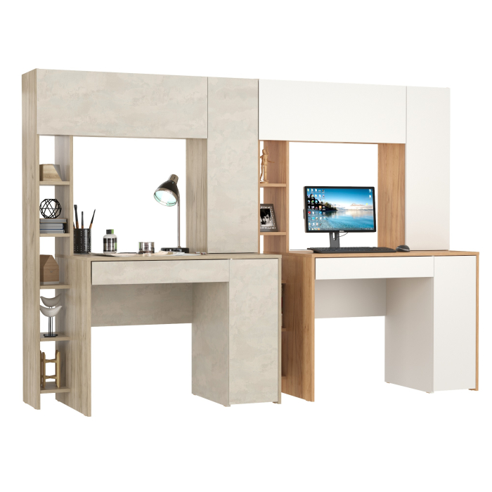 Прямые компьютерные столы, Два стола для домашнего офиса Mobi Комфорт 12.71