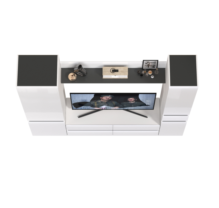 Стенки для гостиной, Тумба для ТВ Сидней в комплекте с полочкой шкафом с ящиком и шкафом с дверкой