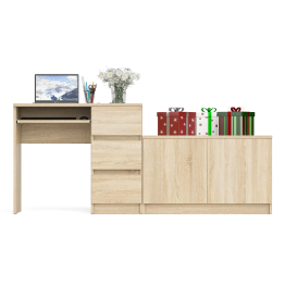 Тумба Мори МА900.1 и стол компьютерный МС-6 ящики справа