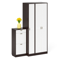 Прихожие, Тумба для обуви две секции в прихожую П-6-500 с пеналом и шкафом фрезеровка ромб