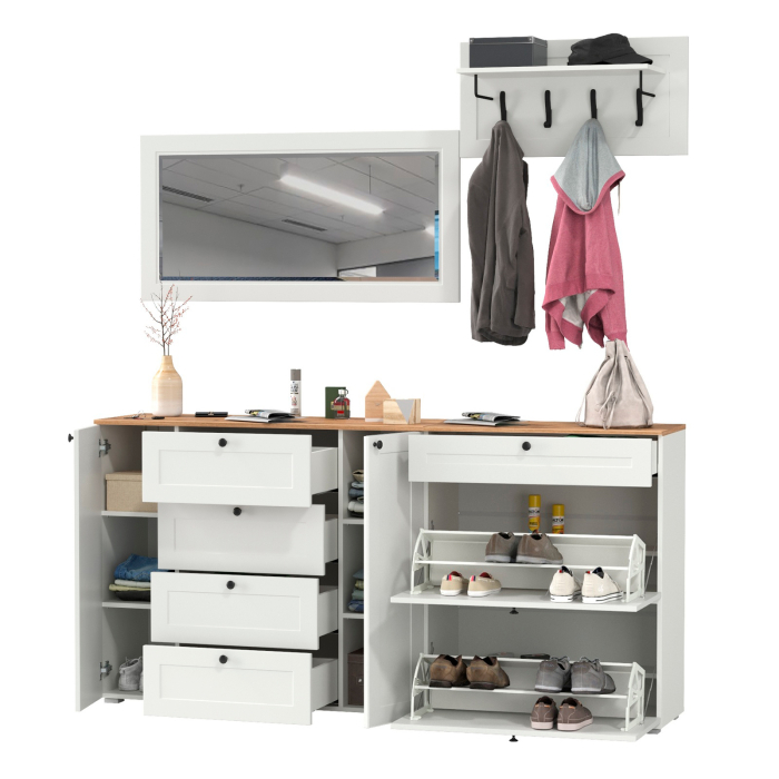 Прихожие, Мебель для прихожей Остин № 56 с вешалкой и зеркалом