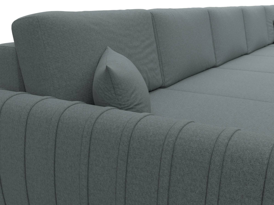 Диваны угловые в гостиную, Диван П-образный Лига-057 НПБ МегаЛонг, рогожка Амур