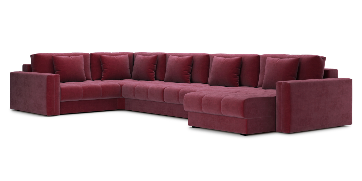 Диваны угловые в гостиную, Диван П-образный Кастел