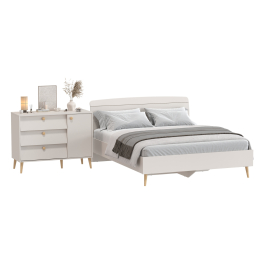 Кровать 1600 двуспальная Афина и тумба-комод Афина