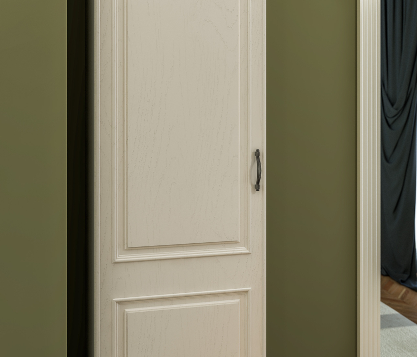 Шкафы одностворчатые, Шкаф-пенал Гранд / Ливерпуль СБ-3515 Дуб Приморский Белый/МДФ Классика Светлый