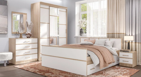 Кровать 1.6 LIGHT МС Сакура с основанием