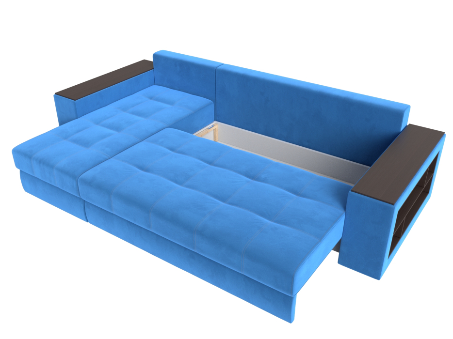 Диваны угловые в гостиную, Угловой диван Дубай, велюр, левый угол