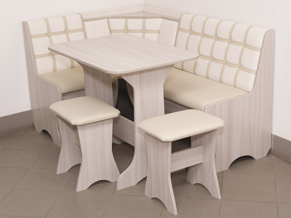 Кухонные уголки, Кухонный уголок Стиль 19Л (со столом СТ4) Ясень шимо светлый