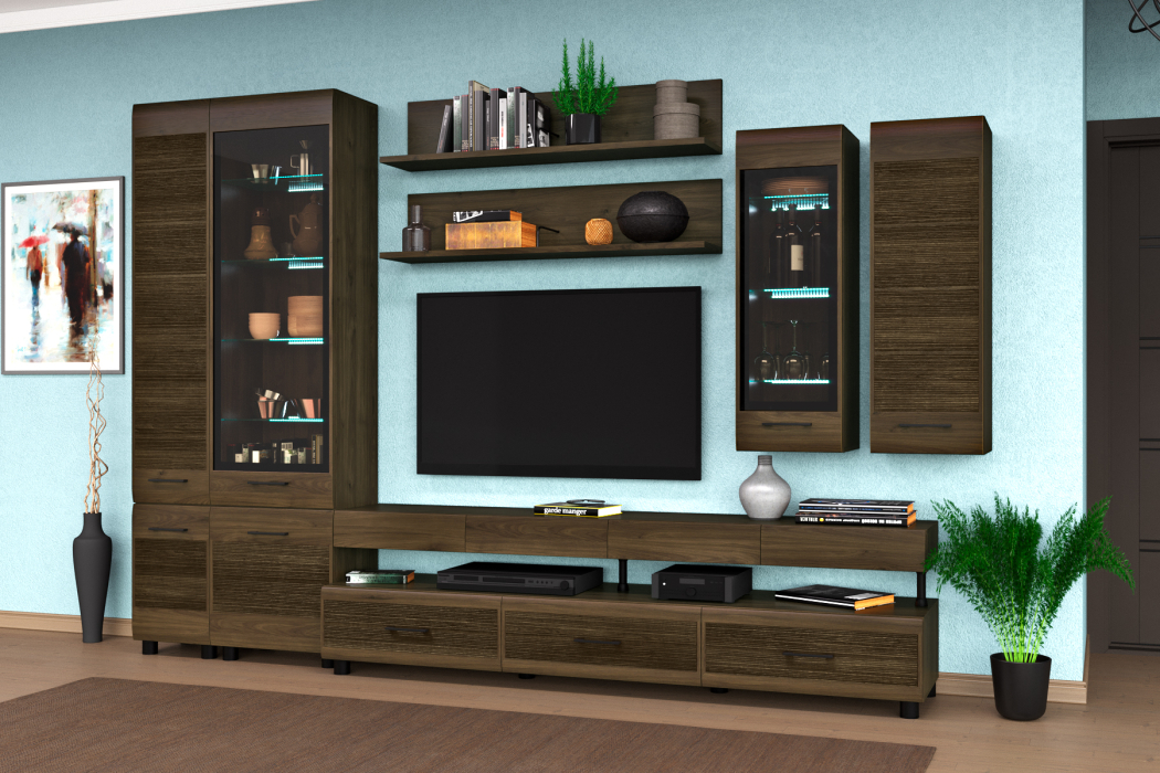 Стенки для гостиной, Модульная гостиная Камелия композиция 7