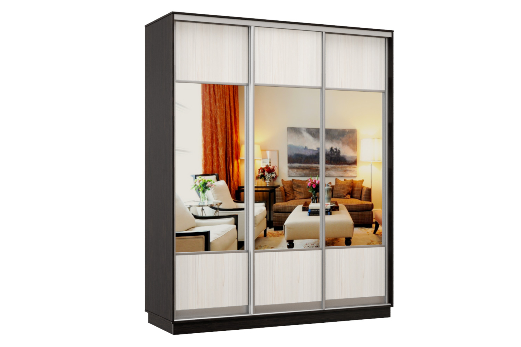 Шкафы-купе, Шкаф-купе Премьер Лайт 21 (05;05;05) трехдверный