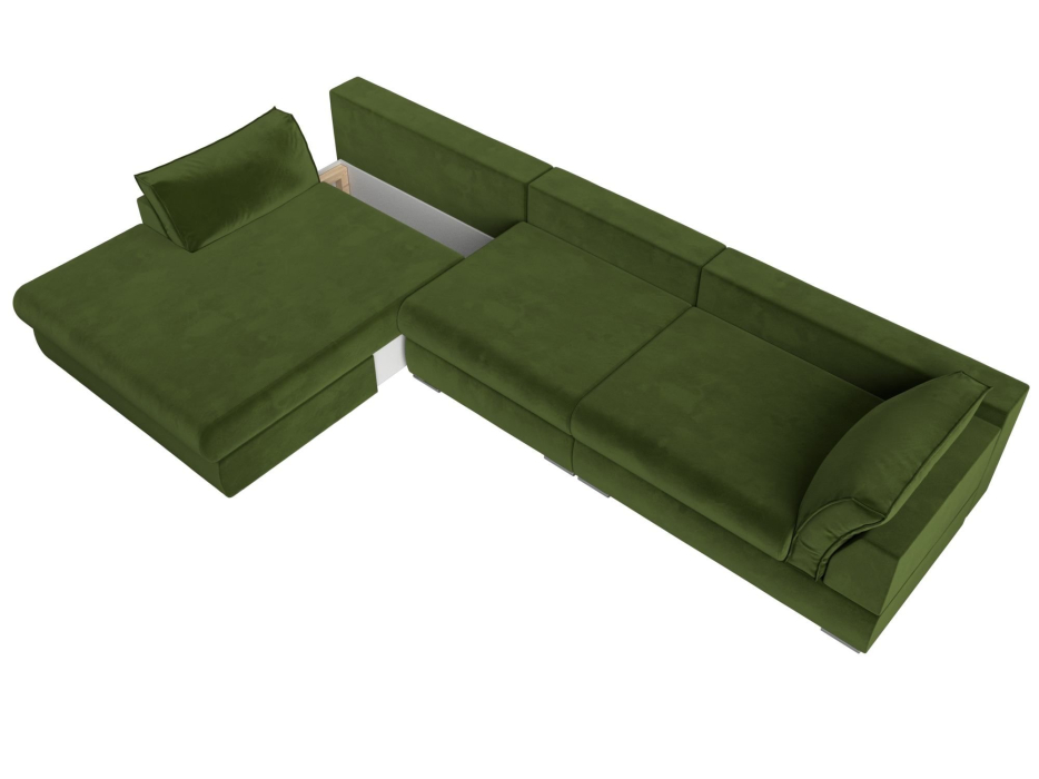 Диваны угловые в гостиную, Угловой диван Пекин Long угол левый, НПБ, микровельвет