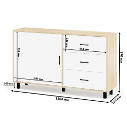 Стол косметический навесной с подсветкой и комод 122-1504